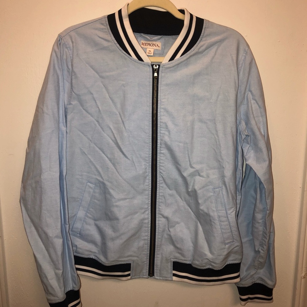 Blue bomber jacket